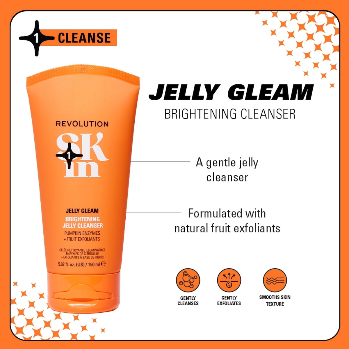 Skin Jelly Gleam Natural Fruit Ahas Brightening Jelly Cleanser