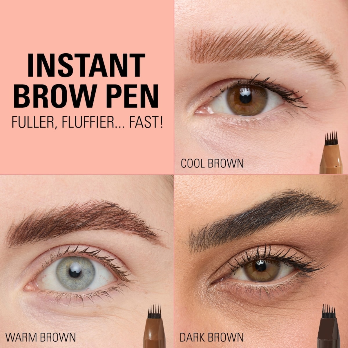 Revolution Instant Brow Hair Pen Warm Brown