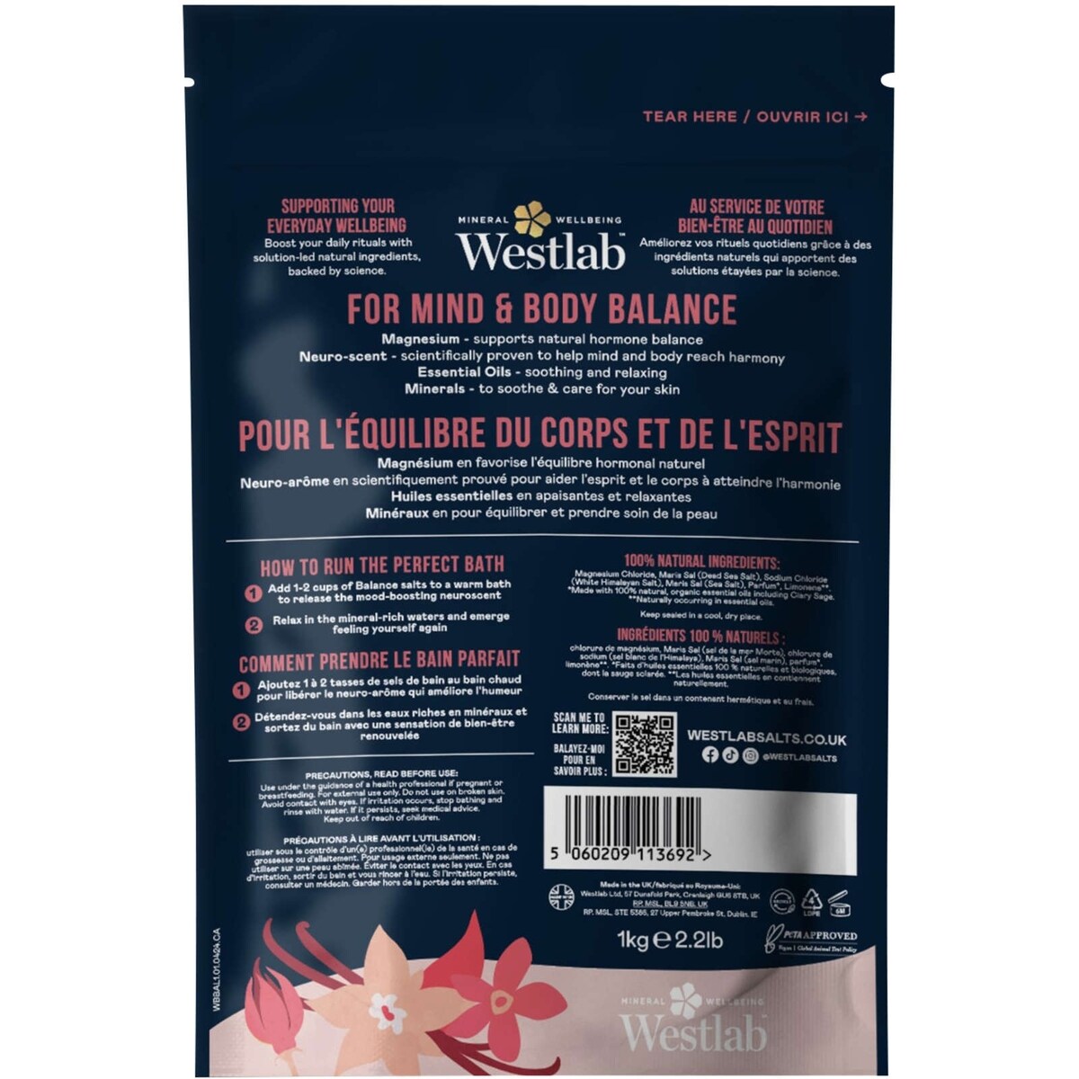 Sels  De  Bain  Équilibre Jasmin Et Fleur  D'Oranger