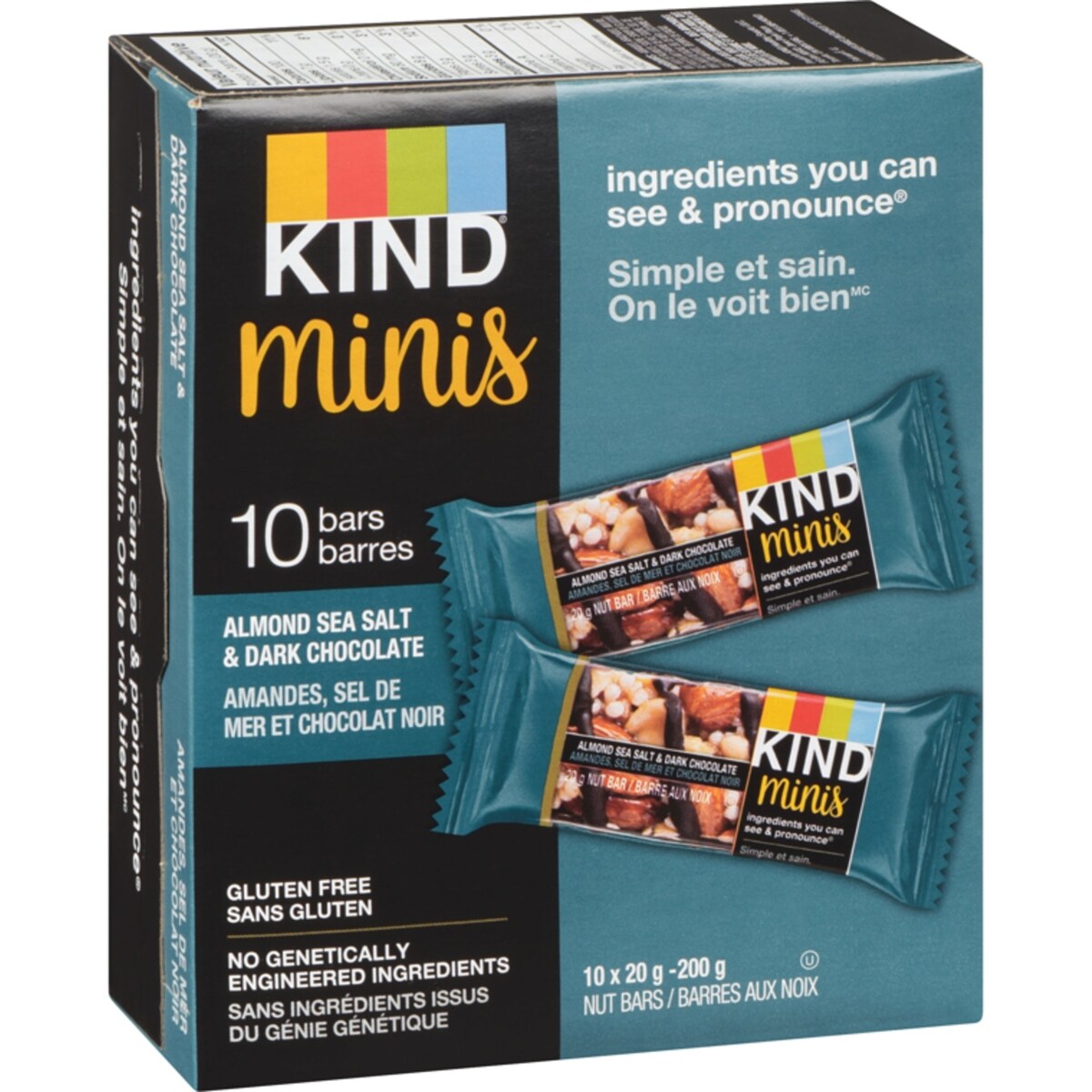 Mini-barres Noix, sel de mer et chocolat noir