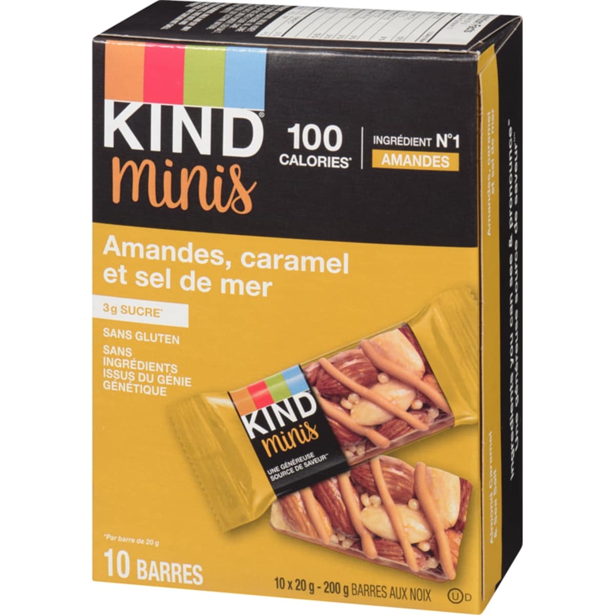 Mini-barres Amandes, caramel et sel de mer