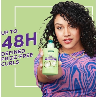 Fructis Curl Air Dry Cream Sulfate-Free Defining Butter Cream, for All Curl Types, with Coconut Oil and Elasto-Protein, 300mL 3