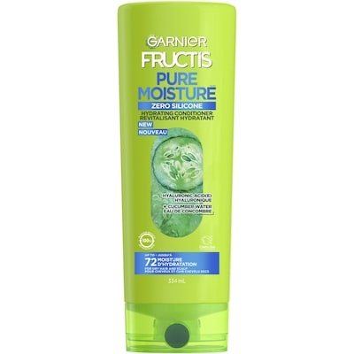 Fructis Pure Moisture Hydrating Conditioner, for 72 hours of moisture for Dry Hair and Scalp, with Hyaluronic Acid and Cucumber Water