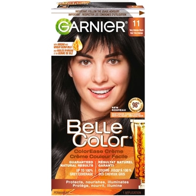 Belle Color Permanent Hair Dye, 100% Grey Coverage, Enriched with Argan Oil and Wheat Germ Oils - 1 Application