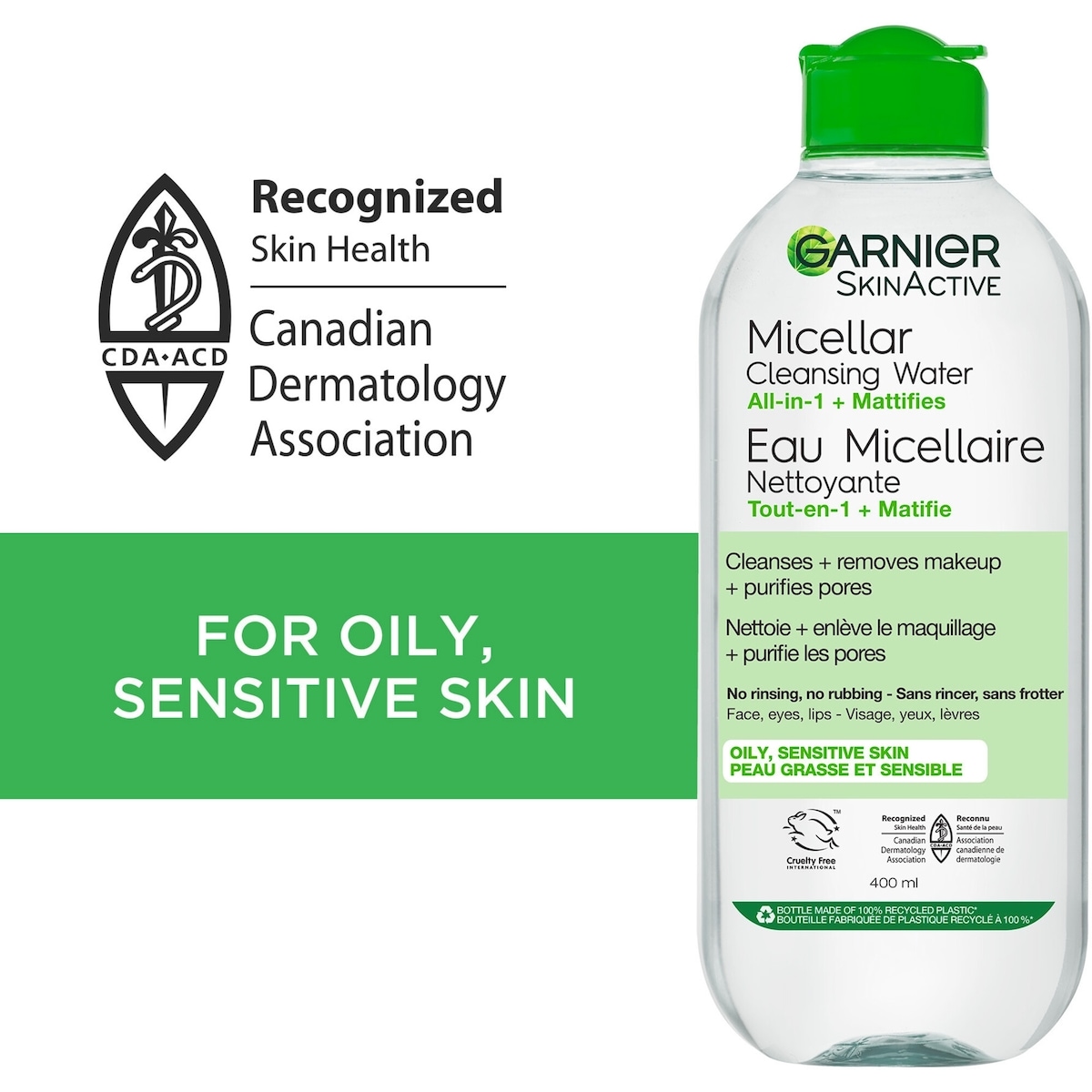 Skin Active Micellar Water For Oily Skin 400 Ml