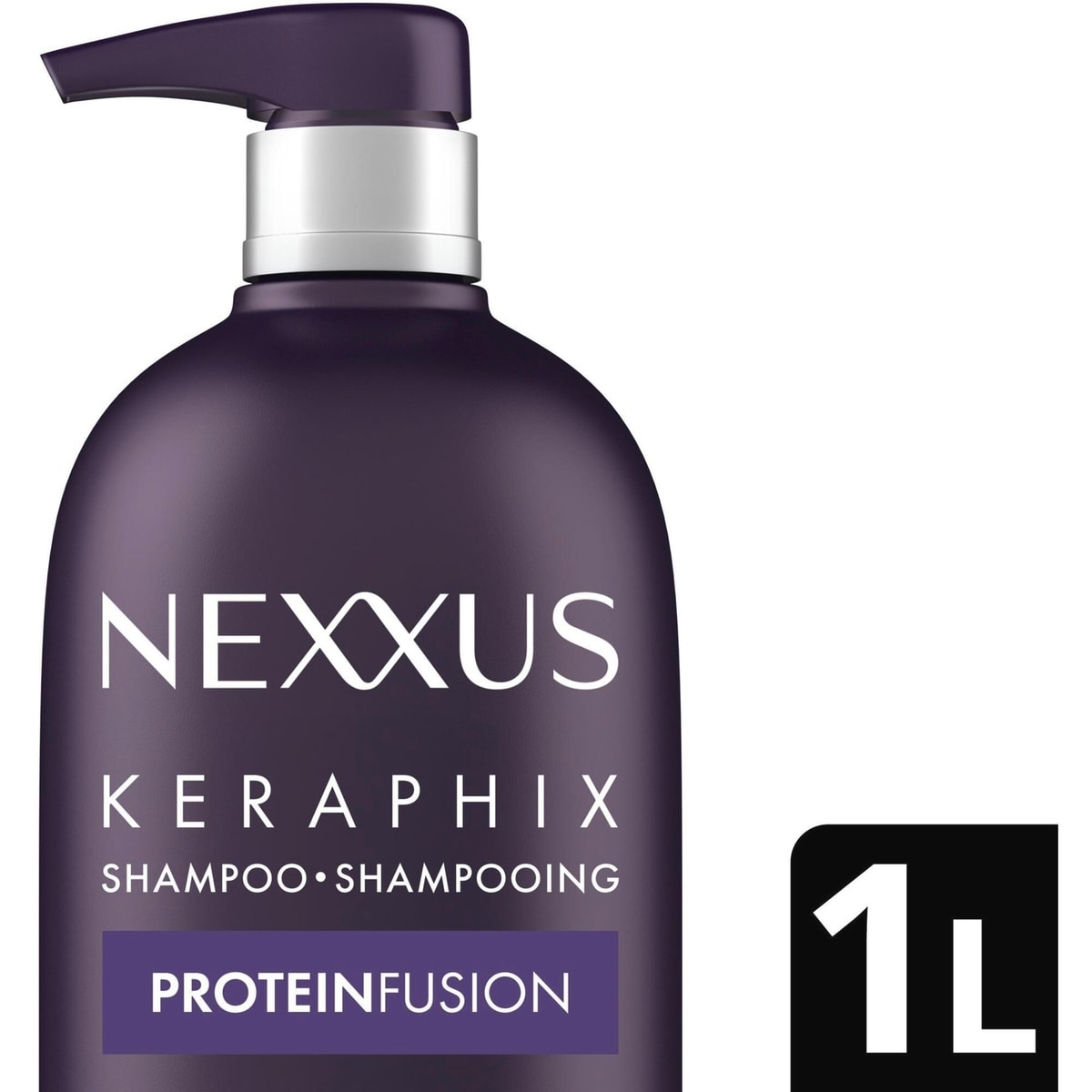 Shampooing Réparateur pour cheveux secs et abîmés Nexxus Keraphix avec ProteinFusion avec protéine de kératine et riz noir 1 L
