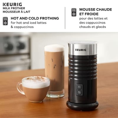 Mousseur à lait Keurig® pour les lattes et les cappuccinos, fonction mousse chaude et froide, Noir 4