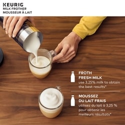 Mousseur à lait Keurig® pour les lattes et les cappuccinos, fonction mousse chaude et froide, Noir 5