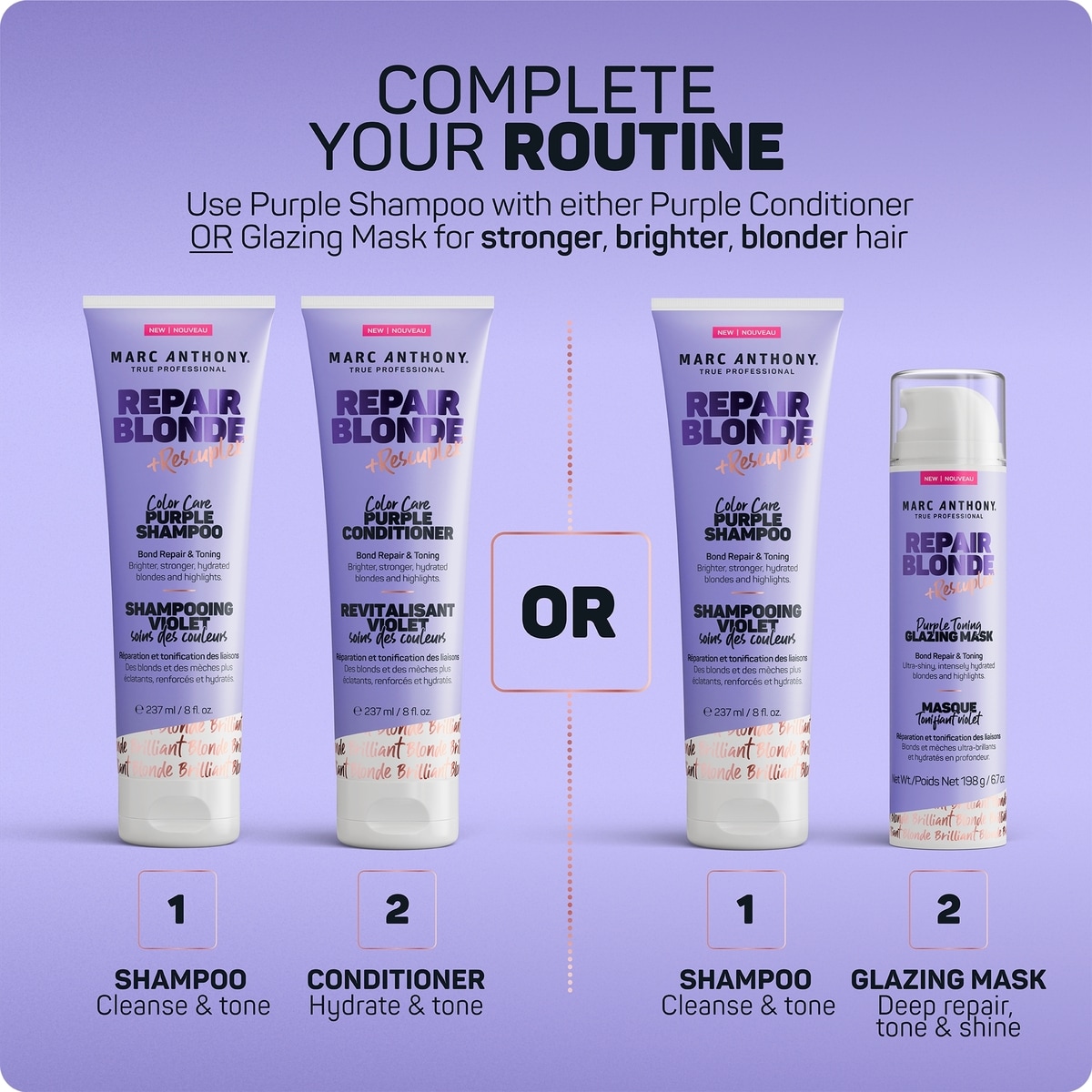 Marc Anthony Shampooing Violet Soins Des Couleurs, Repair Blonde Rescueplex, 8oz