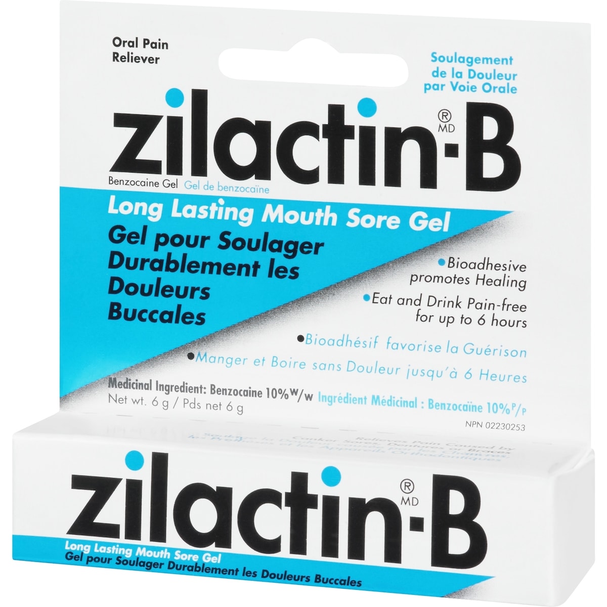 Zilactin-B Gel de Benzocaïne pour Soulager Durablement les Douleurs Buccales 6 g