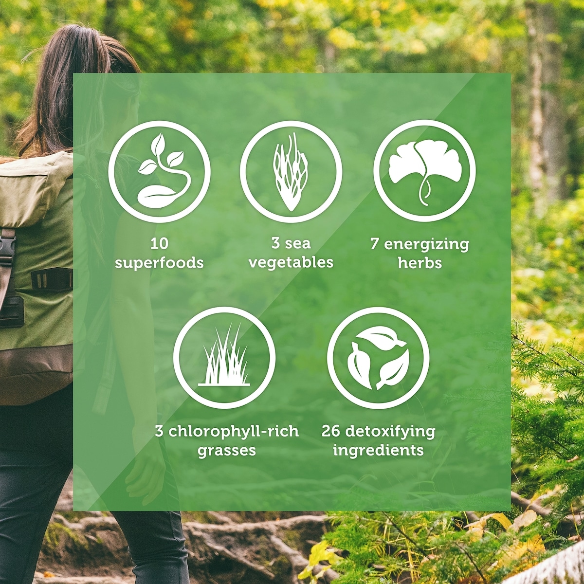 daily detox, greens+, pomme verte naturelle,  superaliment en poudre, sans OGM