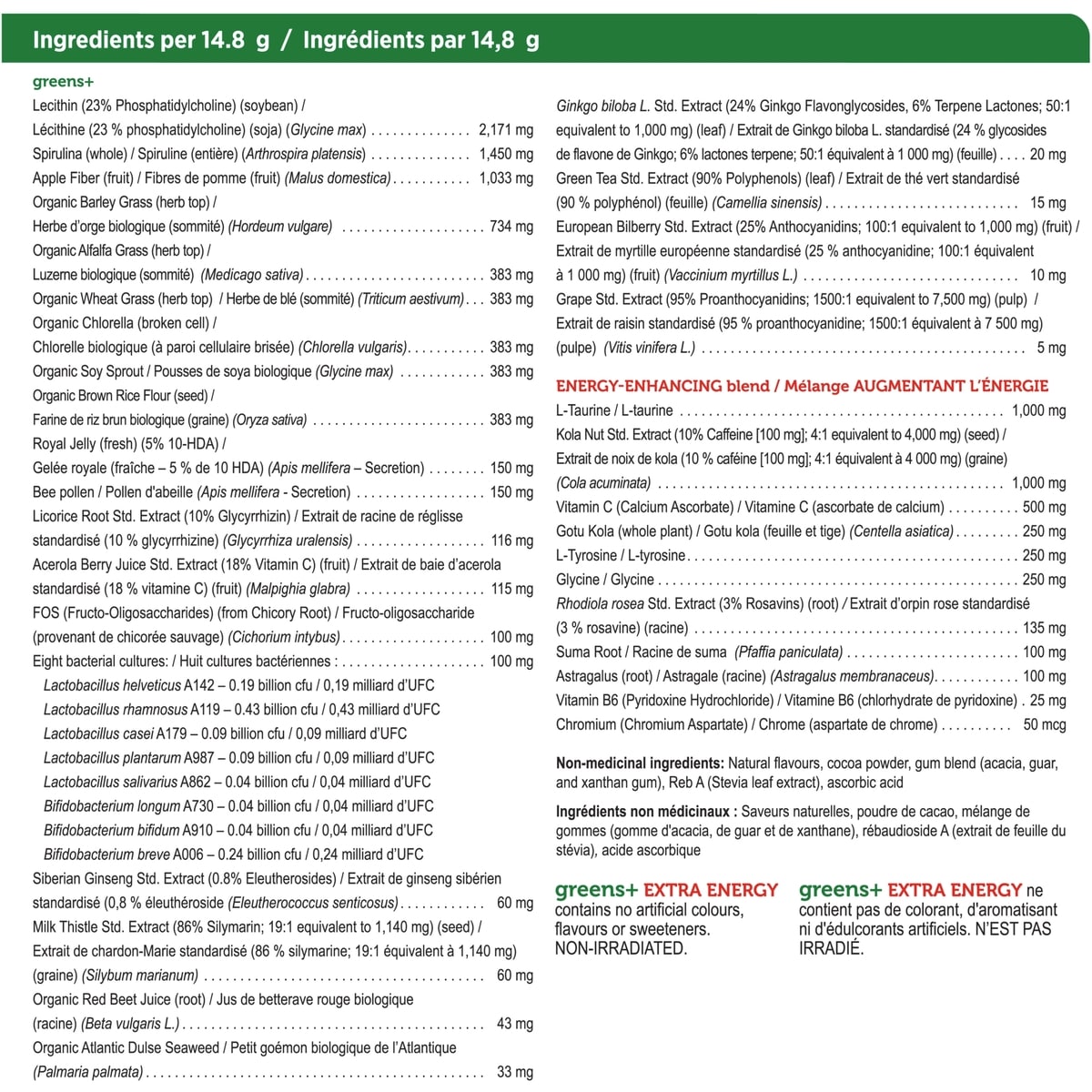 greens+ extra energy