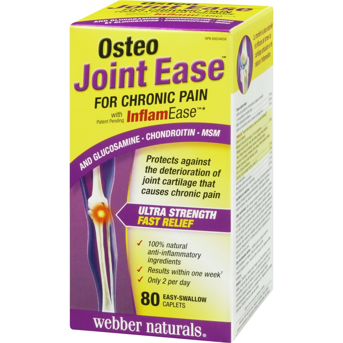 Osteo Joint Ease avec InflamEase et glucosamine, chondroïtine, MSM
