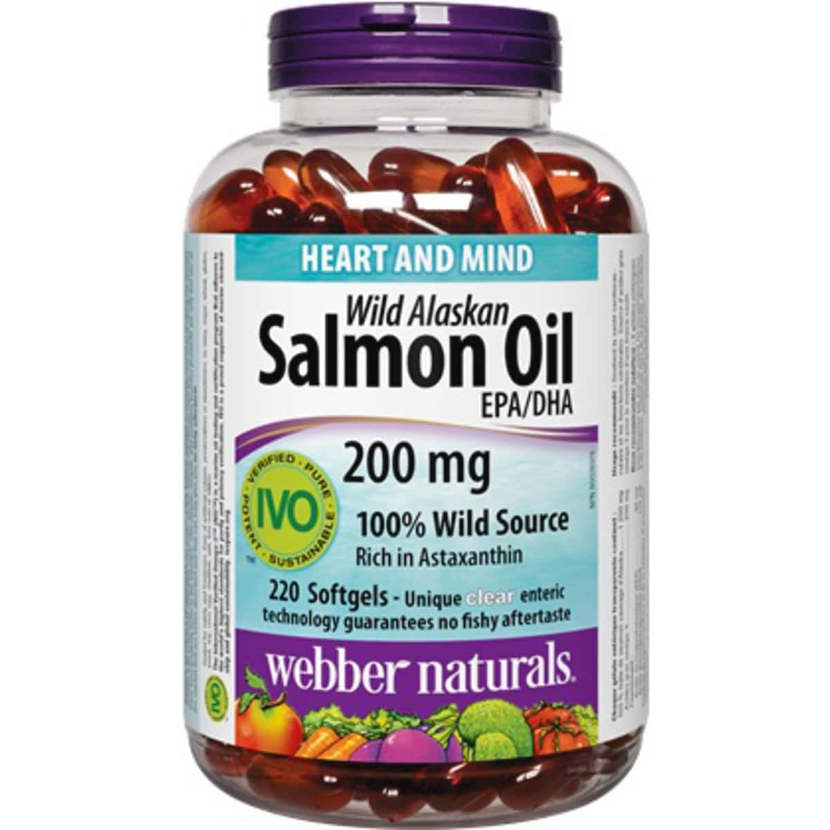 Webber Wild Alaskan Salmon Oil 200 mg EPA/DHA 220 Count
