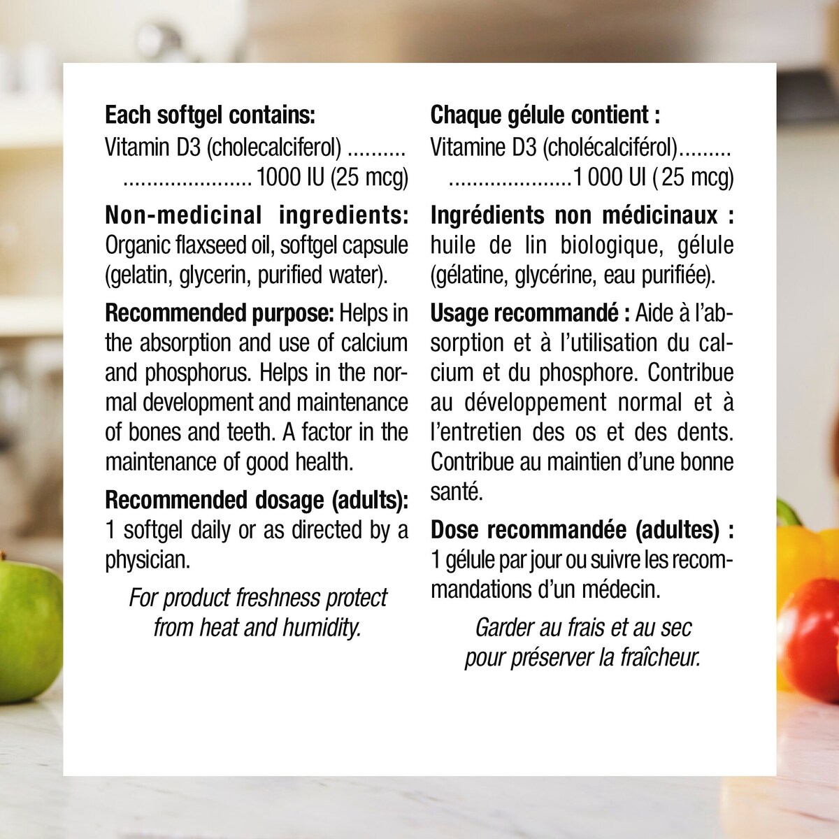 Vitamine D3 1 000 UI