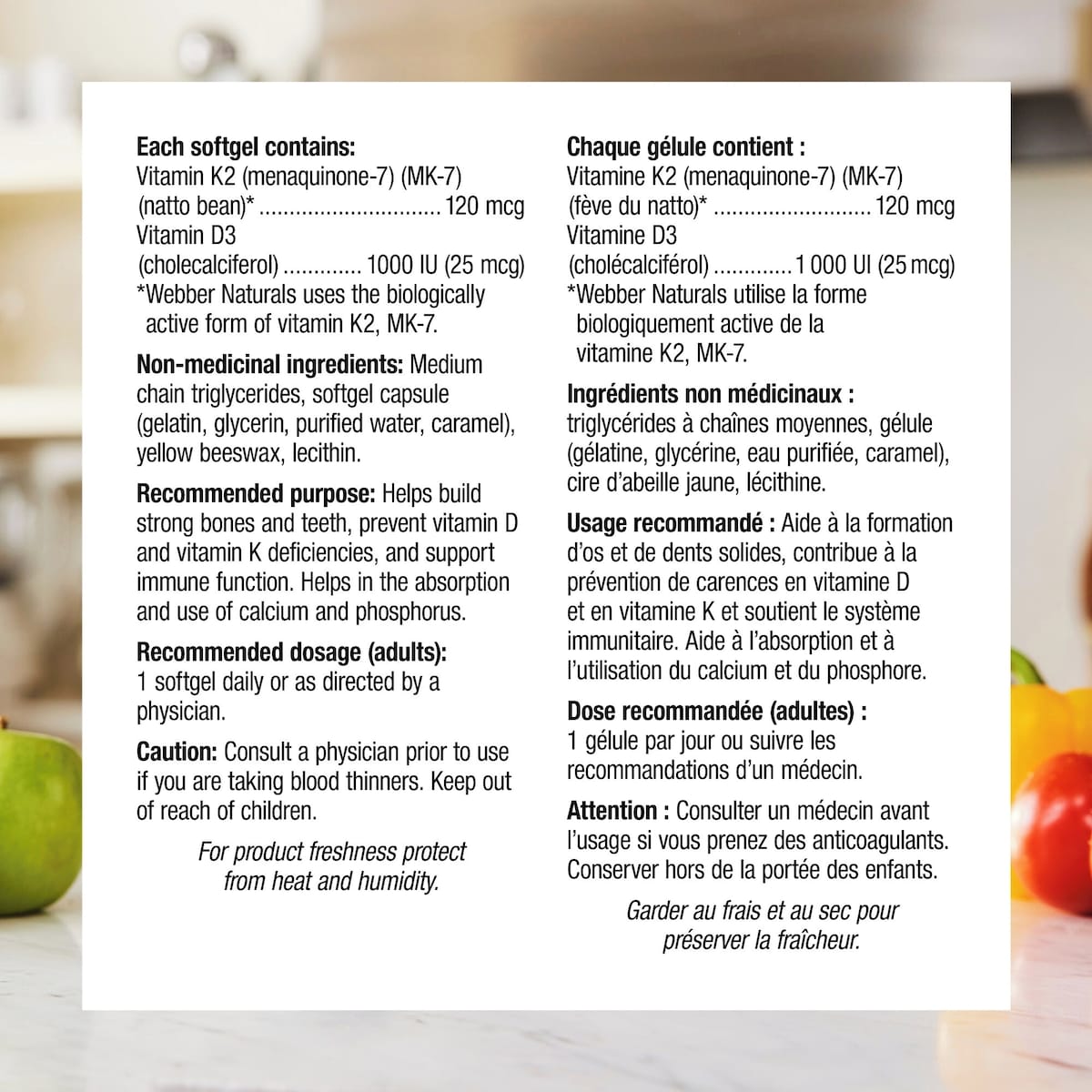 Vitamine K2+D3 I20 mcg/I 000 UI