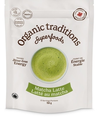 Latte matcha avec probiotiques