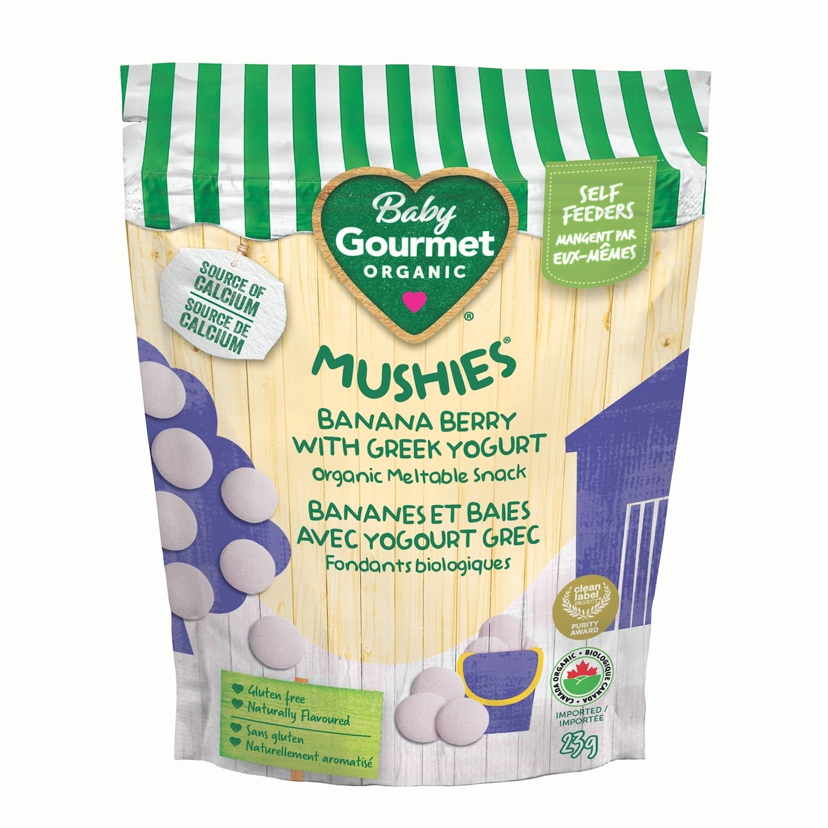 Baby Gourmet Meltable Mushies Banana Berry with Greek Yoghurt organic baby snack