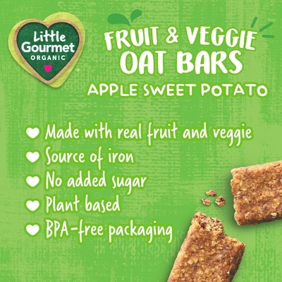 Little Gourmet Organic Fruit & Veggie Oat Bars Apple Sweet Potato Toddler Snack 3
