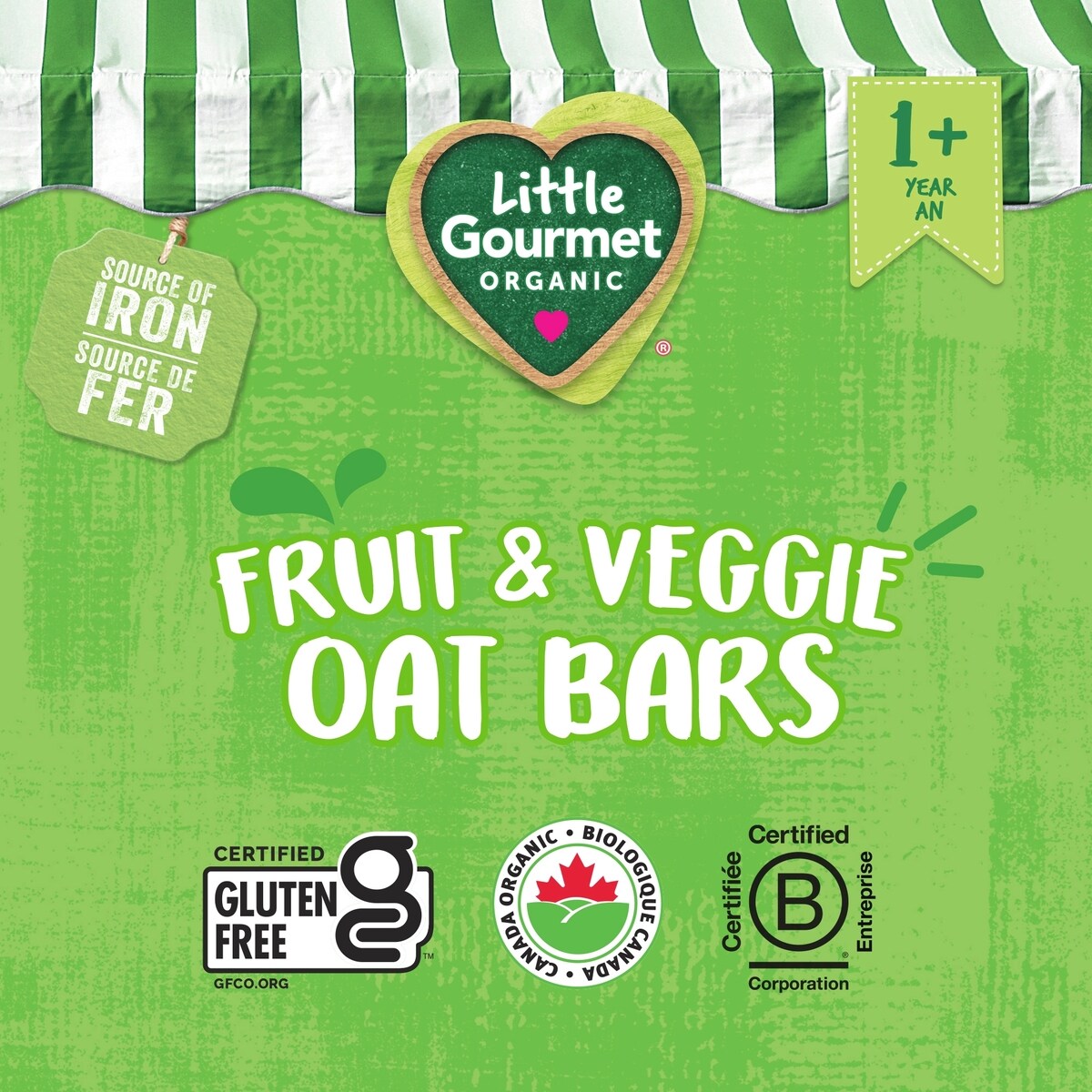 Little Gourmet Organic Fruit & Veggie Oat Bars Apple Sweet Potato Toddler Snack