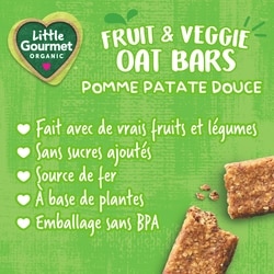 Barres à l'avoine, aux fruits et légumes biologiques pomme patate douce de Little Gourmet 3