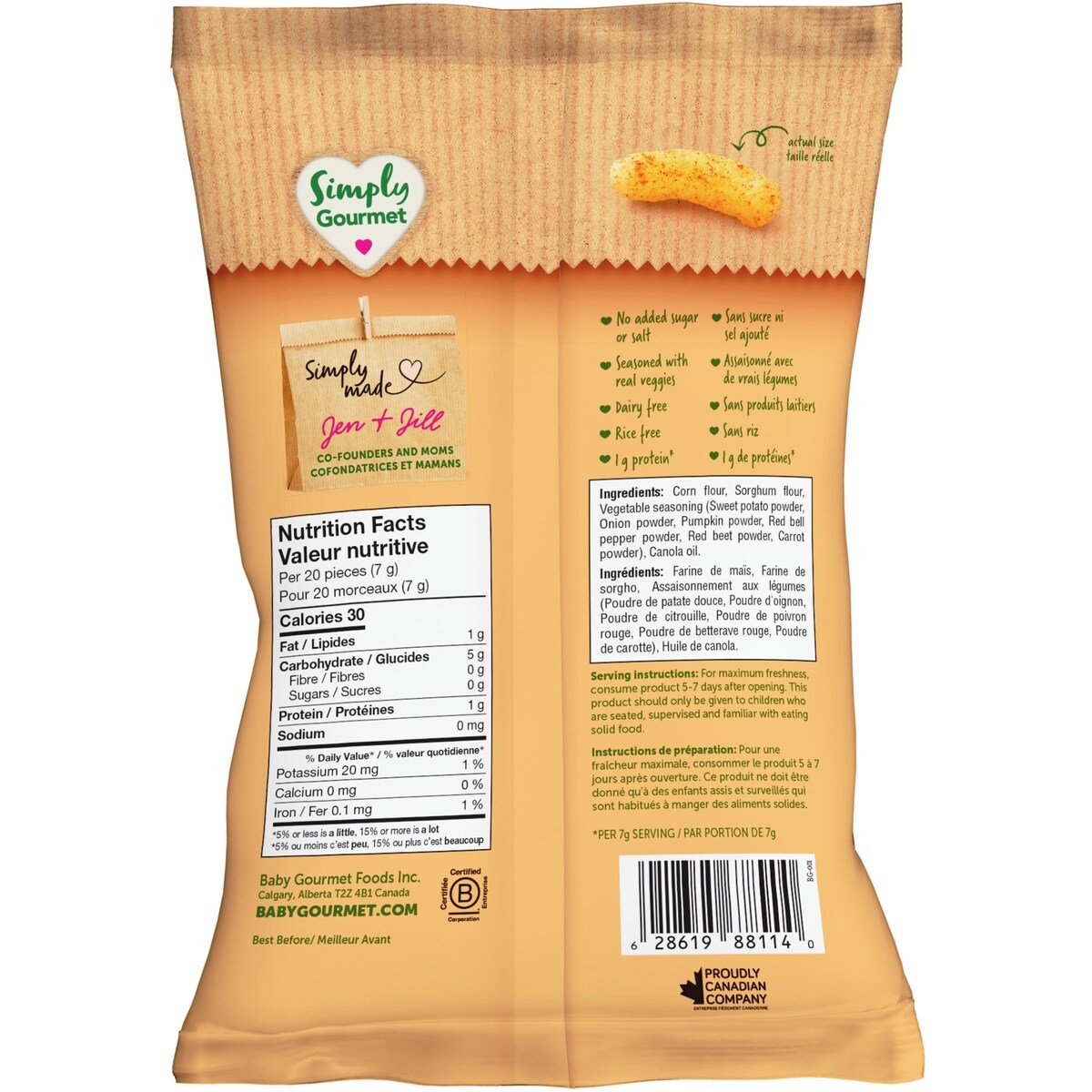 Collation pour bébé Simply Gourmet Crunchers Délice aux légumes