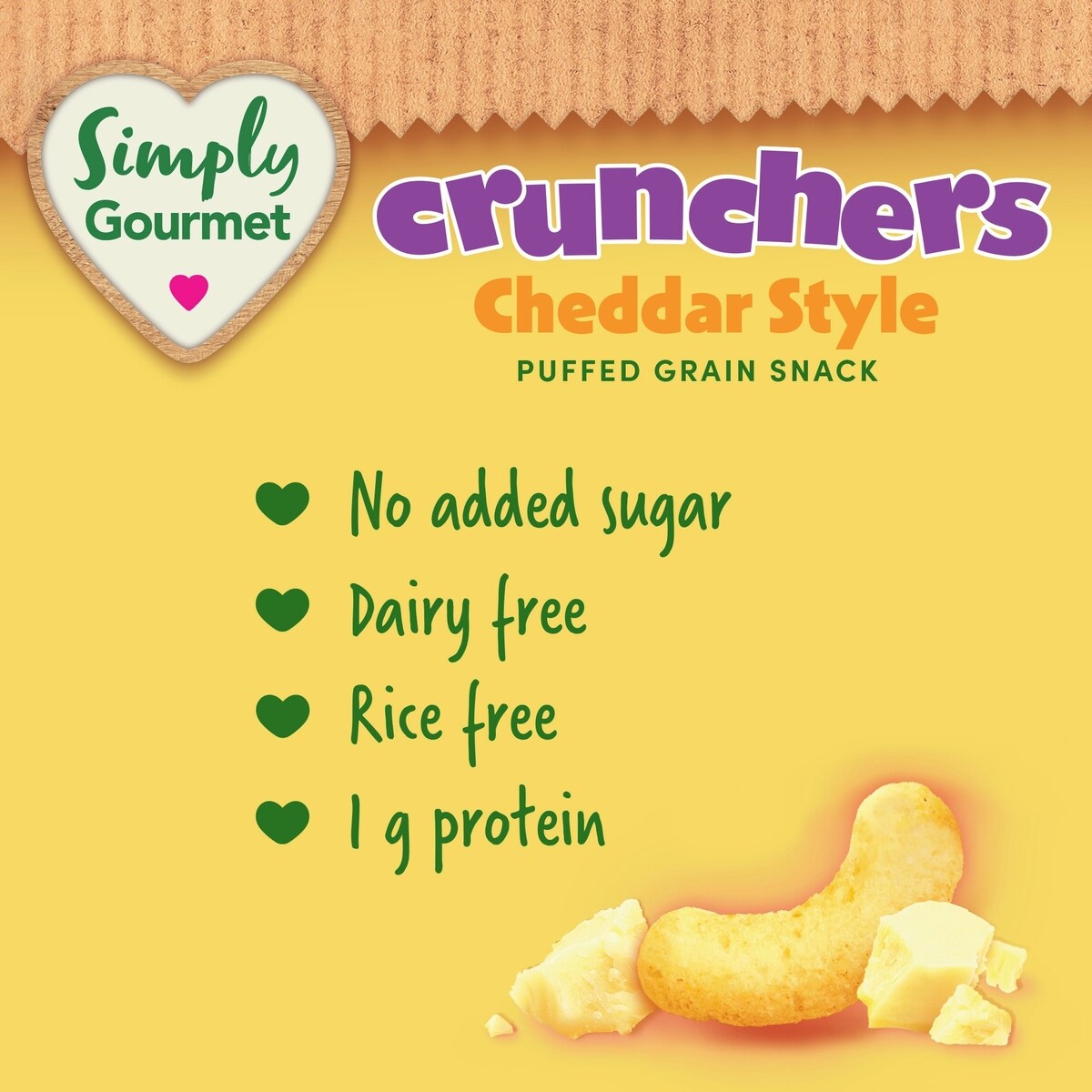 Simply Gourmet Crunchers Cheddar Style baby snack