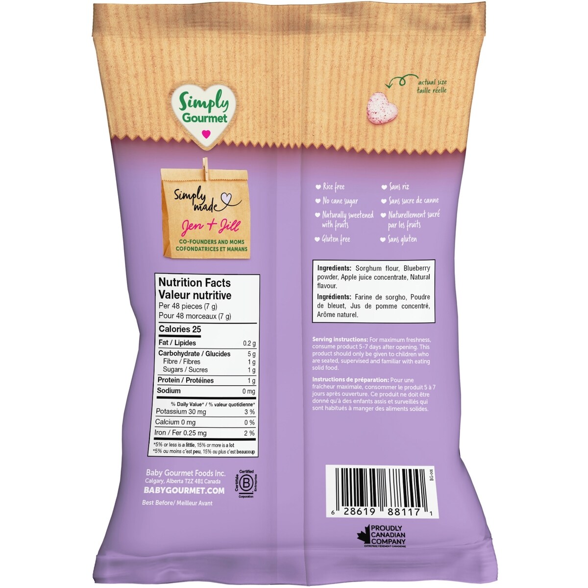 Collation pour bébé Simply Gourmet Puffies Bleuet Pomme