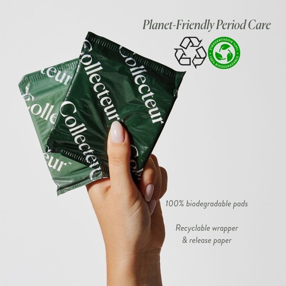 Tampons et serviettes hygiéniques ultra-minces avec ailes en coton 100 % biologique certifié, boîte de 30