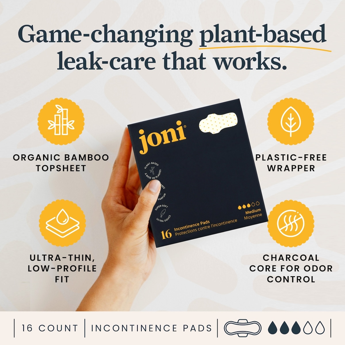Organic Bamboo Incontinence Pads • Fast-Absorb, Plant-Based
