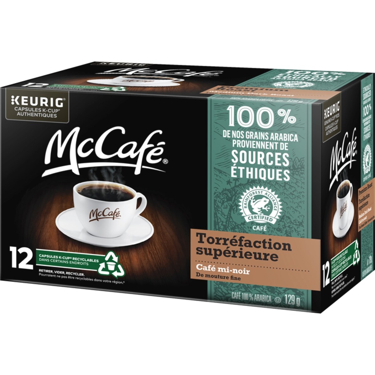 Café 100 % arabica torréfaction supérieure torréfaction mi-foncée