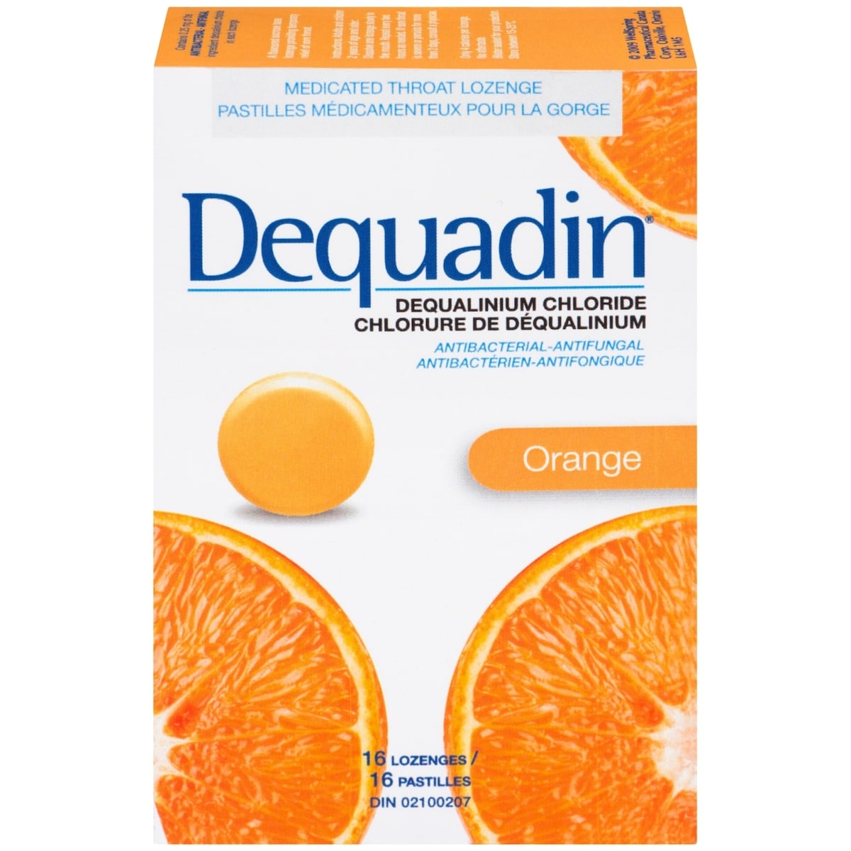 Dequadin Chlorure de Déqualinium Orange 16 Pastilles
