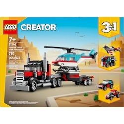 Creator 3 in 1 Flatbed Truck with Helicopter Toy 31146 1