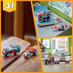 Creator 3 in 1 Flatbed Truck with Helicopter Toy 31146 5