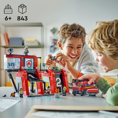 City Fire Station with Fire Truck Pretend Play Toy 60414 2