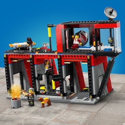 City Fire Station with Fire Truck Pretend Play Toy 60414 5
