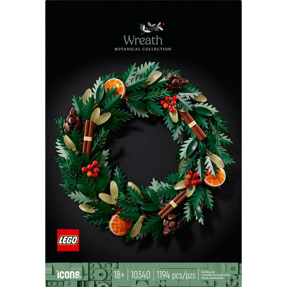 LEGO Icons Wreath-Making Kit and Holiday Garland 10340