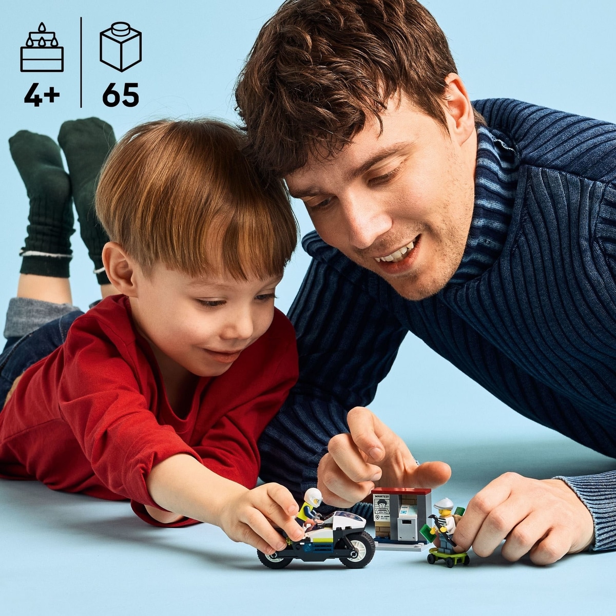 LEGO City Police Motorcycle Chase Building Toy 60455