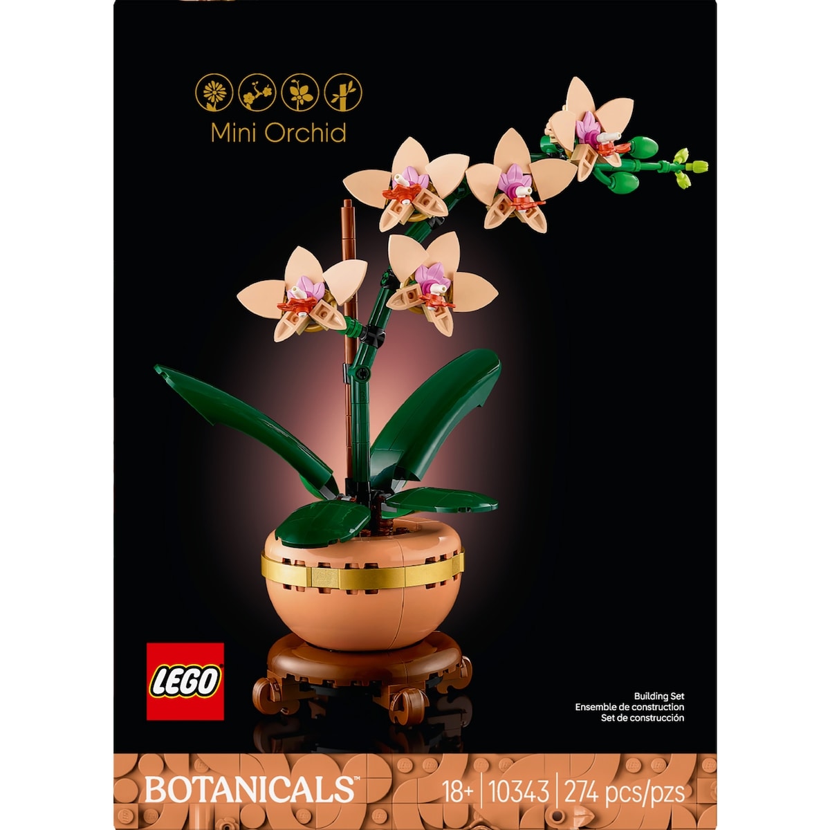 LEGO Botanicals Mini Orchid Building Set for Adults 10343
