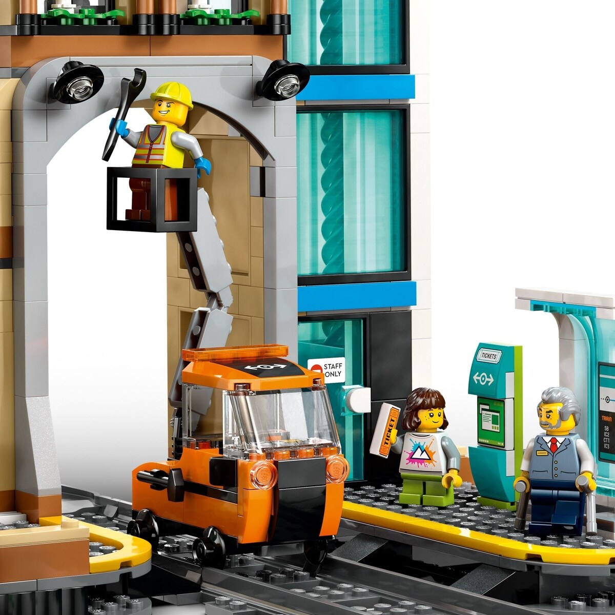 LEGO City La Gare Centrale, Ensemble pour les Amateurs de Jouets de Construction 60469