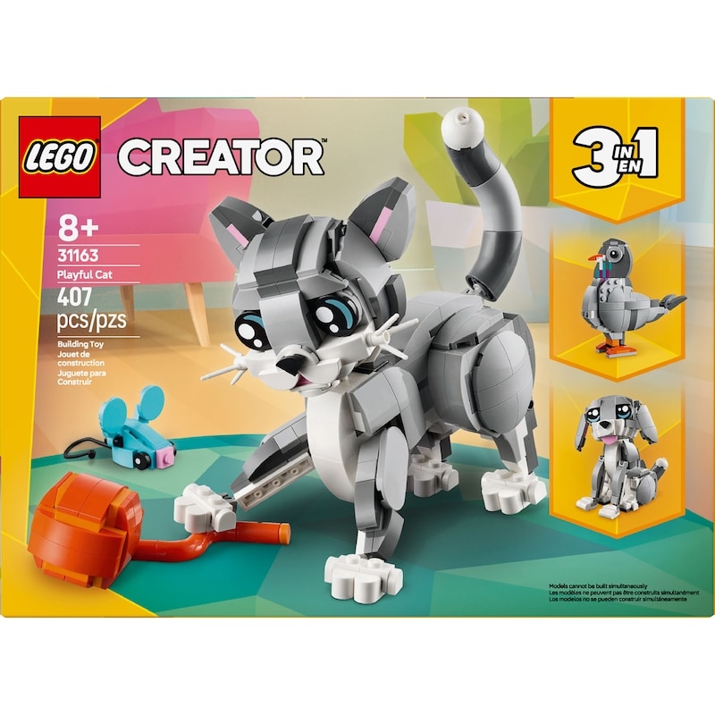 Creator 3 in 1 Playful Cat Building Toy 31163