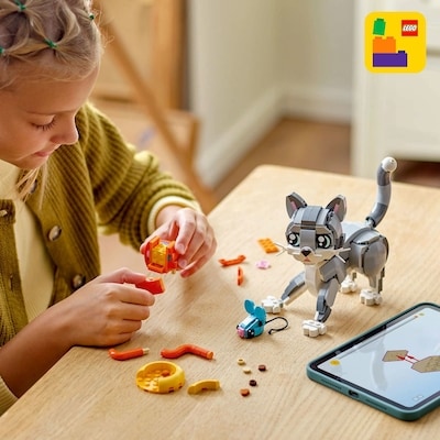 Creator 3en1 Le Chat Enjoué, Jouet, Ensemble de Jeu d’Animal 31163 6