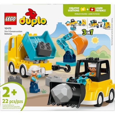 DUPLO Ma ville Les Véhicules de Chantier 3 en 1 10475