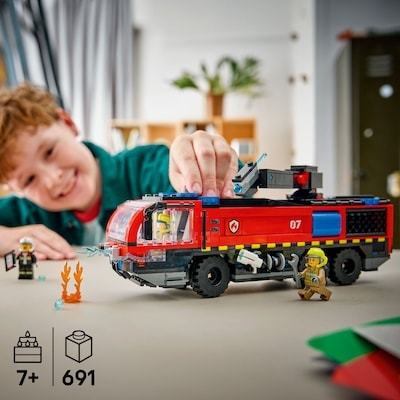 City Airport Fire Truck Toy Building Set 60499 2
