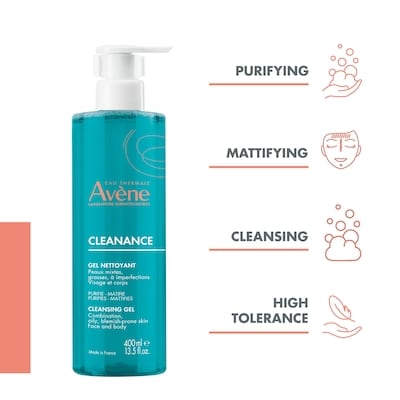 Cleanance Cleansing Gel, Face and Body Cleanser, Foaming, Purifying face wash - for Oily acne-prone skin - 400mL 3