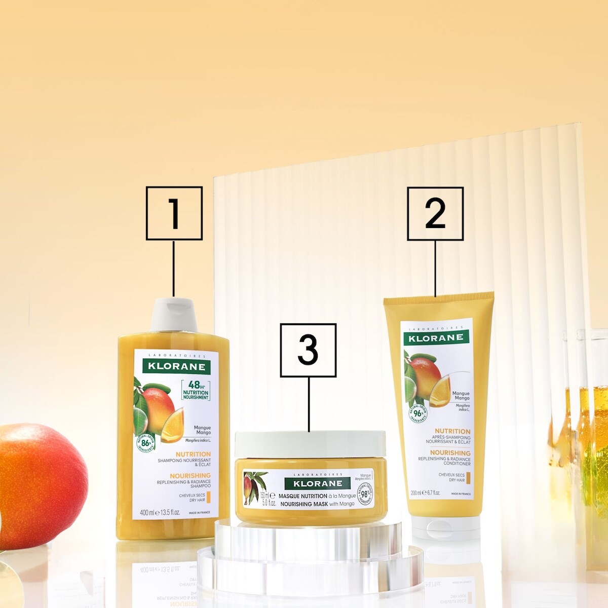 Shampooing Nutrition à la Mangue - Protège et ravive l'éclat - Cheveux secs - 100 ml