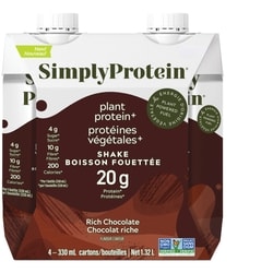 Lot de 4 boissons protéinées prêtes à boire au chocolat, 330 ml, haute teneur en protéines, faible sucre, sans produits laitiers 1