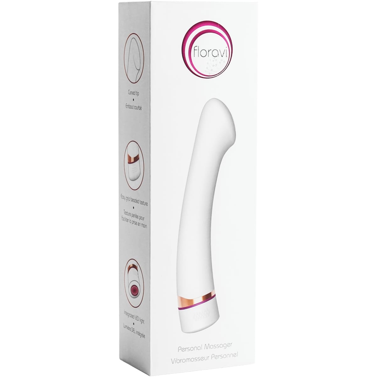 Vibromasseur personnel Dahlia, Vibrateur, fonctionnement à pile, résistant à l’eau, 7 modes de vibration, vibrateur point G