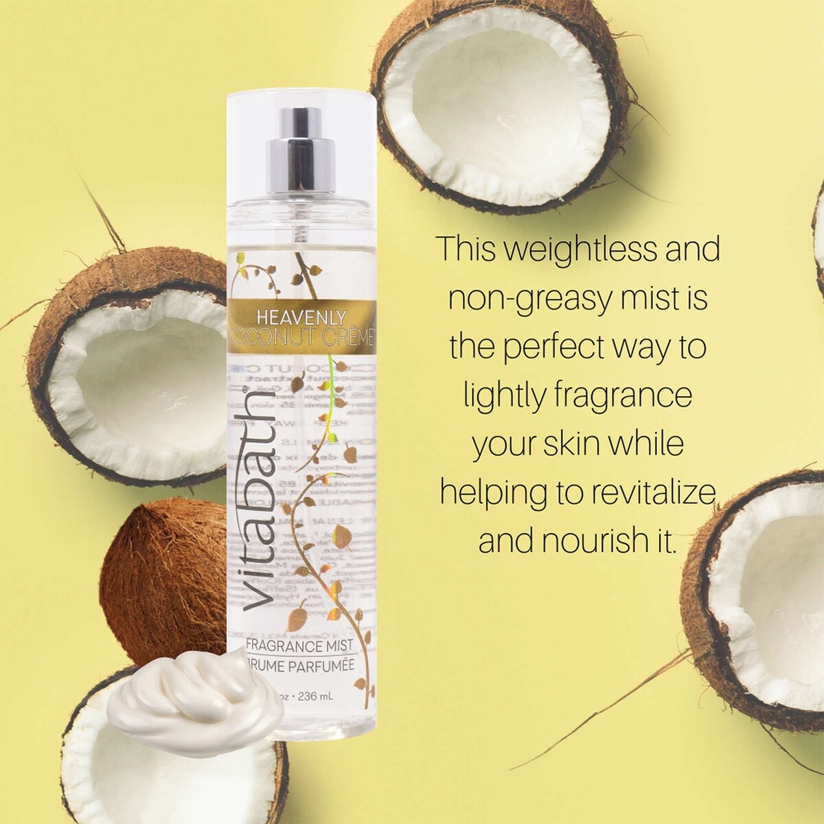 Heavenly Coconut Crème Alcohol & Dye Free Fragrance Mist