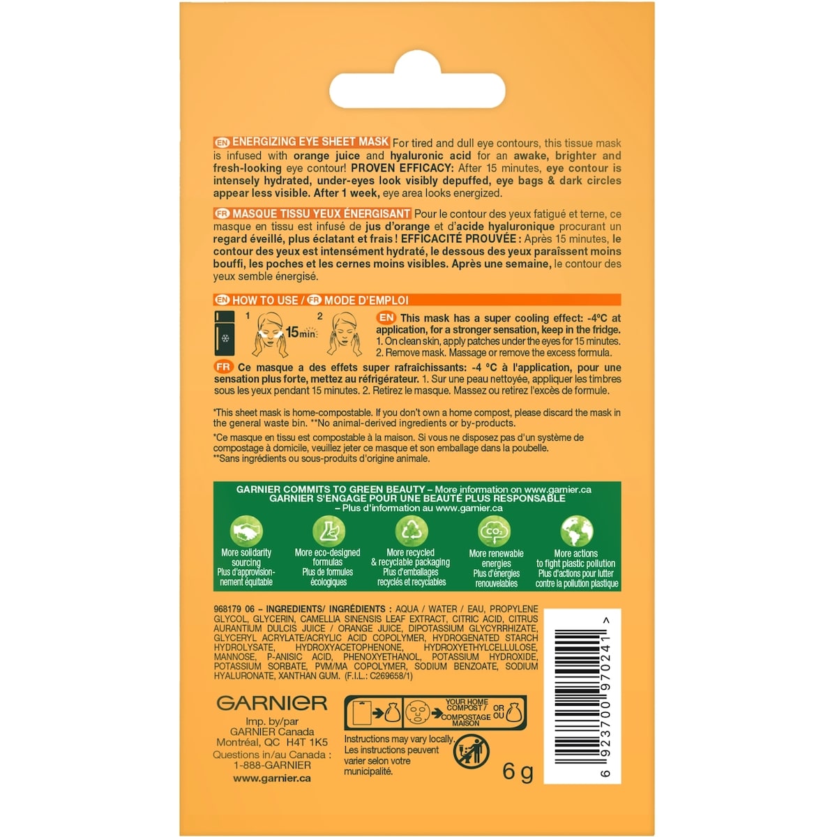 Skinactive Bombe à l'humidité Masque Sachet pour les yeux